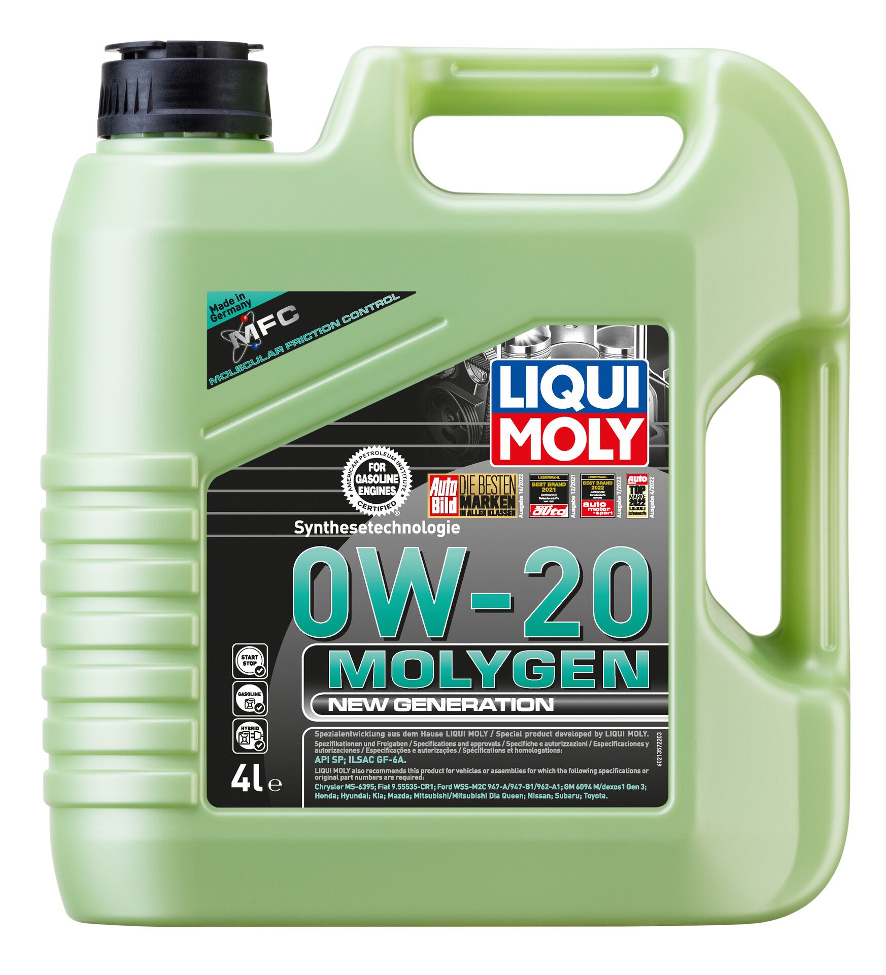 Олива моторна Molygen New Generation 0W-20 4л