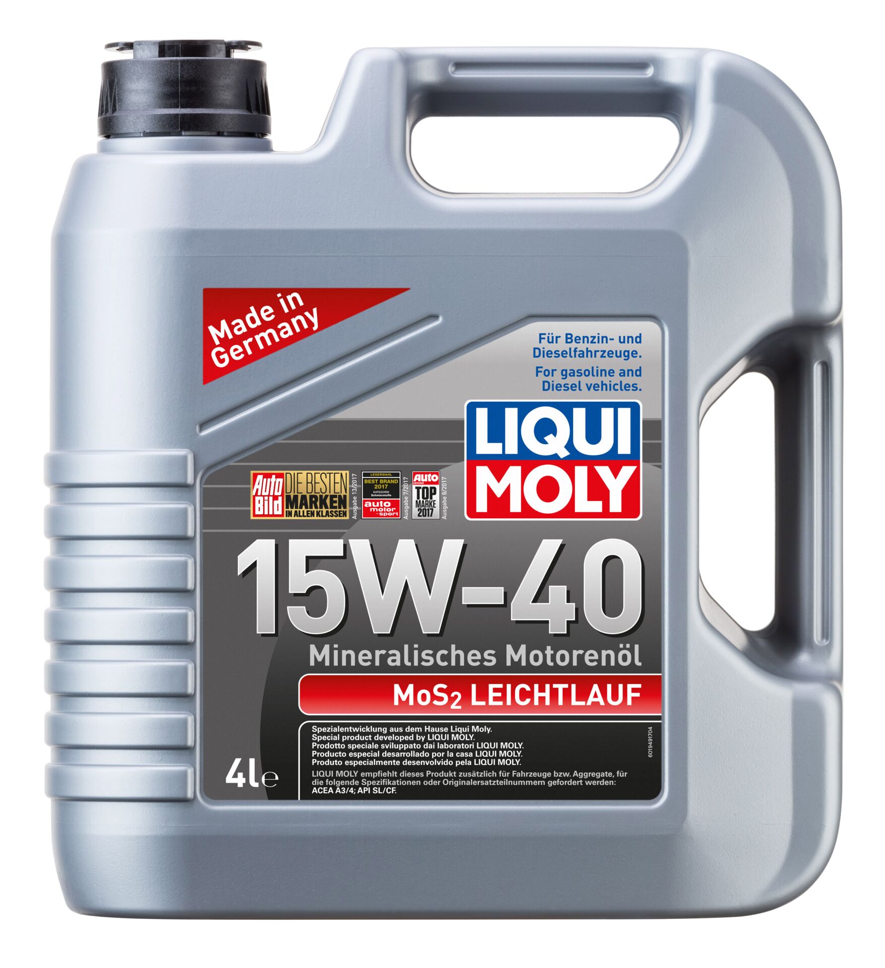 ОЛИВА МОТОРНА MOS2 LEICHTLAUF 15W-40 4Л