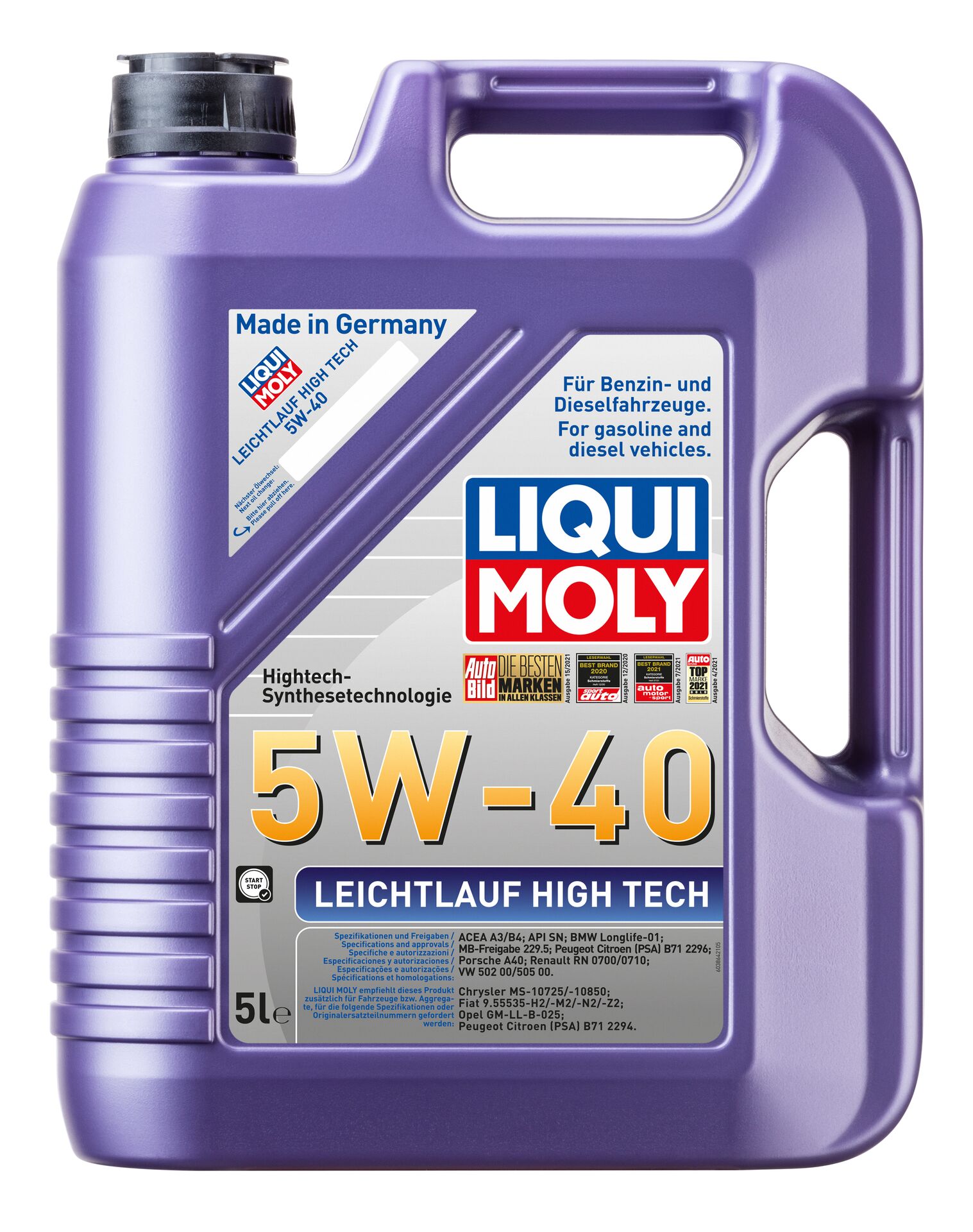 ОЛИВА МОТОРНА LEICHTLAUF HIGH TECH 5W-40 5Л