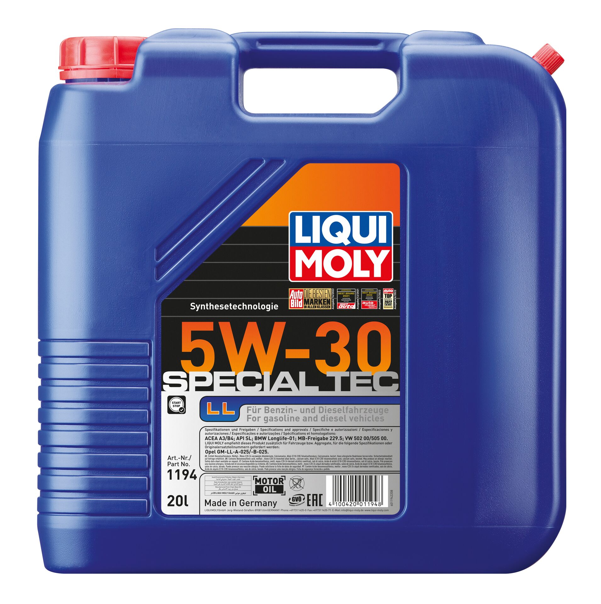 Олива моторна Special Tec LL 5W-30 20л