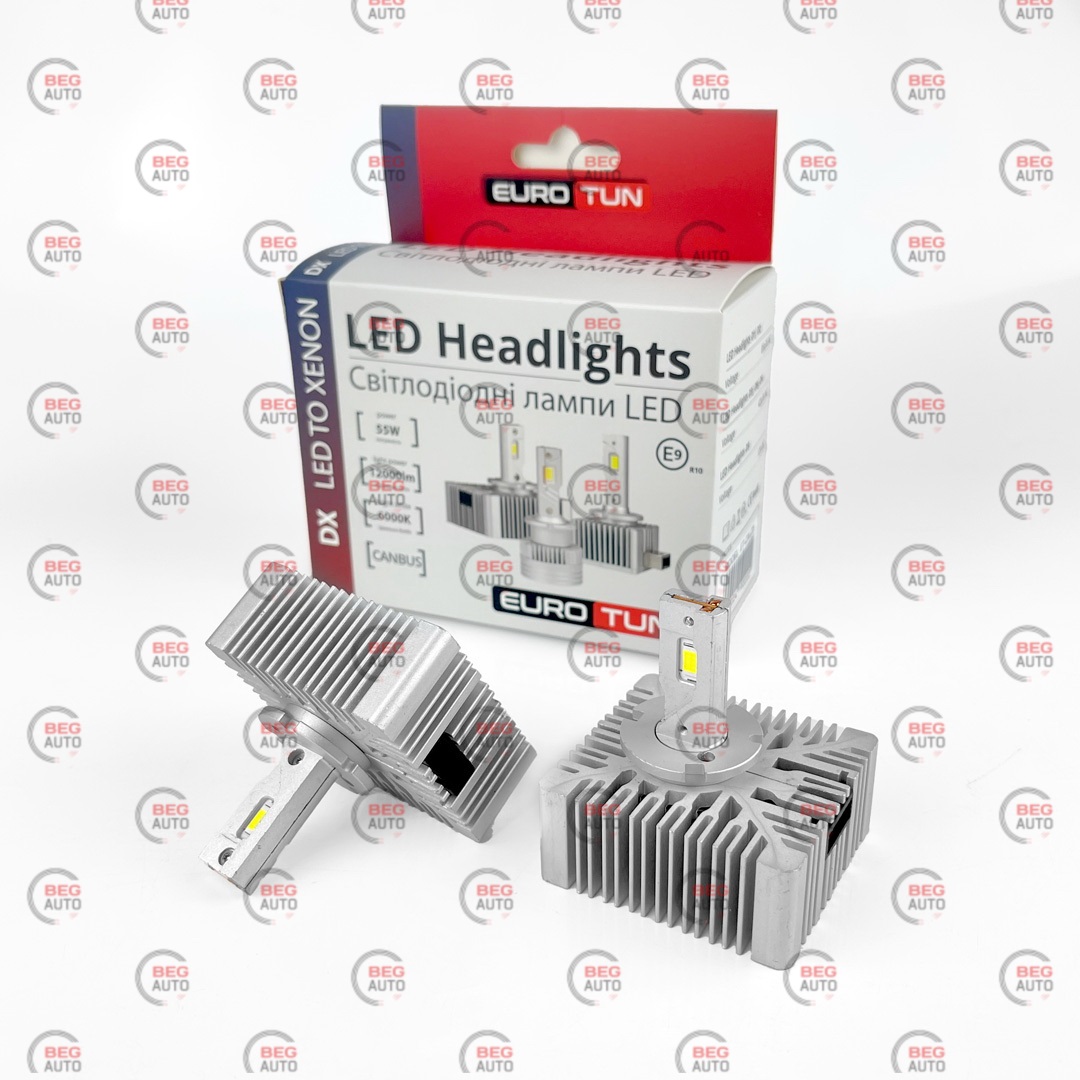 лампа LED D5S 12V 55W DX 6000K CAN BUS радіатор з вентилят.